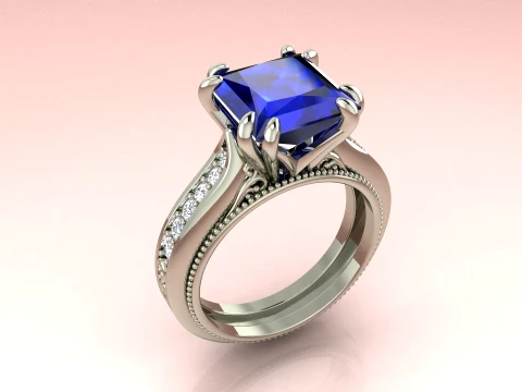 Ring Priness Sapphire 3Dプリントモデル