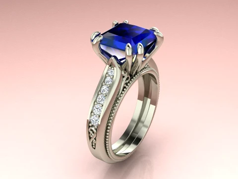 Ring Priness Sapphire 3D Print Model