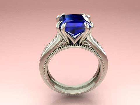 Ring Priness Sapphire 3D Print Model