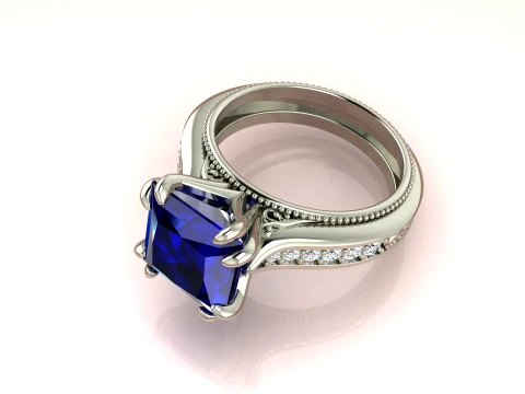 Ring Priness Sapphire 3D Print Model