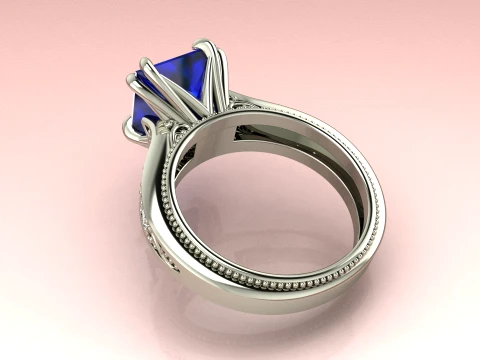 Ring Priness Sapphire 3D Print Model