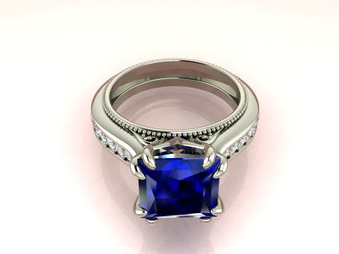 Ring Priness Sapphire 3D Print Model