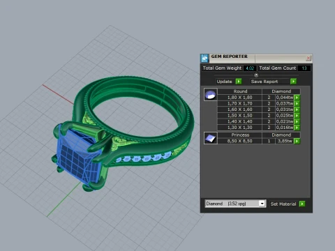 Ring Priness Sapphire 3D Print Model