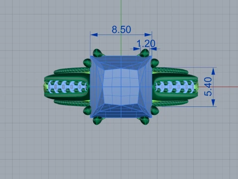 Ring Priness Sapphire 3D Print Model