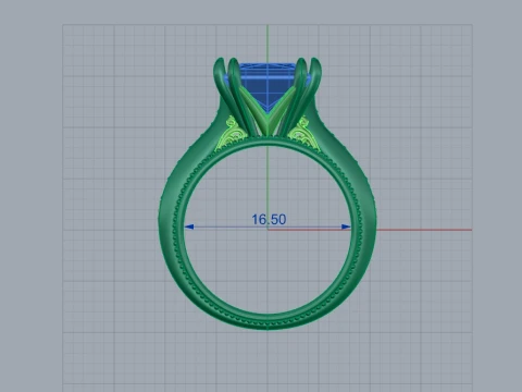 Ring Priness Sapphire 3D Print Model