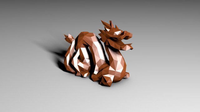 lowpolycopperdragon Modelo de impresión 3D .c4d .max .obj .3ds .fbx .stl .blend 