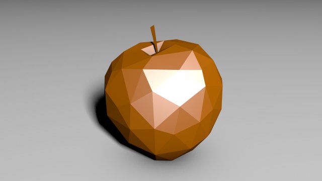 lowpolycopperapple 3D 模型 .c4d .max .obj .3ds .fbx .stl .blend 