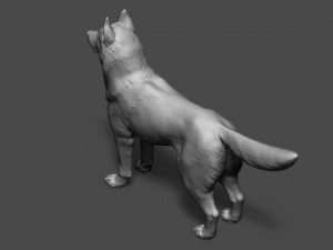 siberian husky high polygon with polypaint 3Dモデル