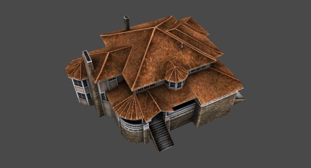 old luxury house low poly Modelo 3D .c4d .max .obj .3ds .fbx .stl .blend 