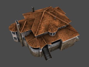 old luxury house low poly Modèle 3D