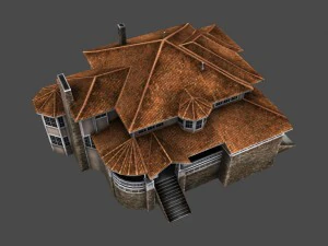 पुराना आलीशान घर लो पॉली 3D मॉडल