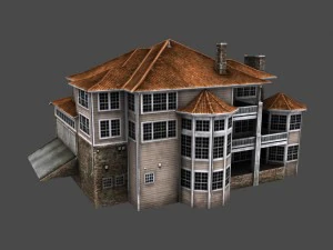old luxury house low poly 3D Model