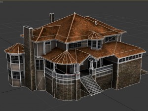 old luxury house low poly Modelo 3D