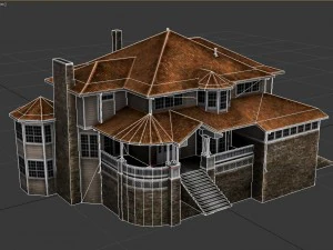 old luxury house low poly 3D Model