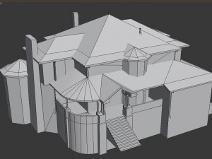 old luxury house low poly Modelo 3D