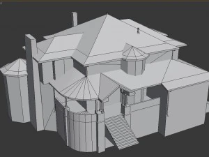old luxury house low poly 3D Model