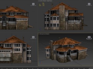 old luxury house low poly Modelo 3D