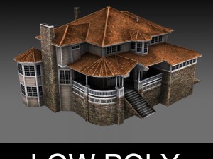 old luxury house low poly Modelo 3D