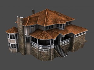 old luxury house low poly Modelo 3D