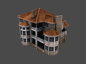 old luxury house low poly Modelo 3D