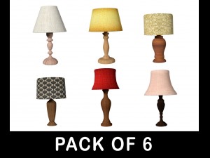 table lamps collection - pack of 6 Modello 3D