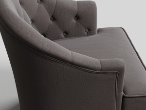 gray fabric upholstered accent chair 3D Model