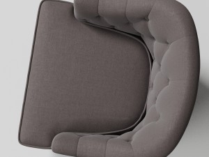gray fabric upholstered accent chair 3D Model
