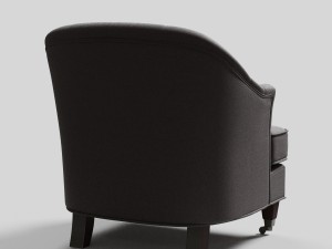 gray fabric upholstered accent chair 3D Model