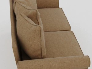 hayden beige polyester sofa 3D Model