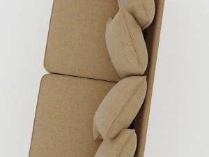 hayden beige polyester sofa 3D Model