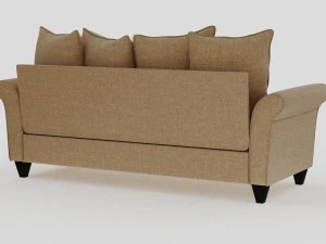 hayden beige polyester sofa 3D Model