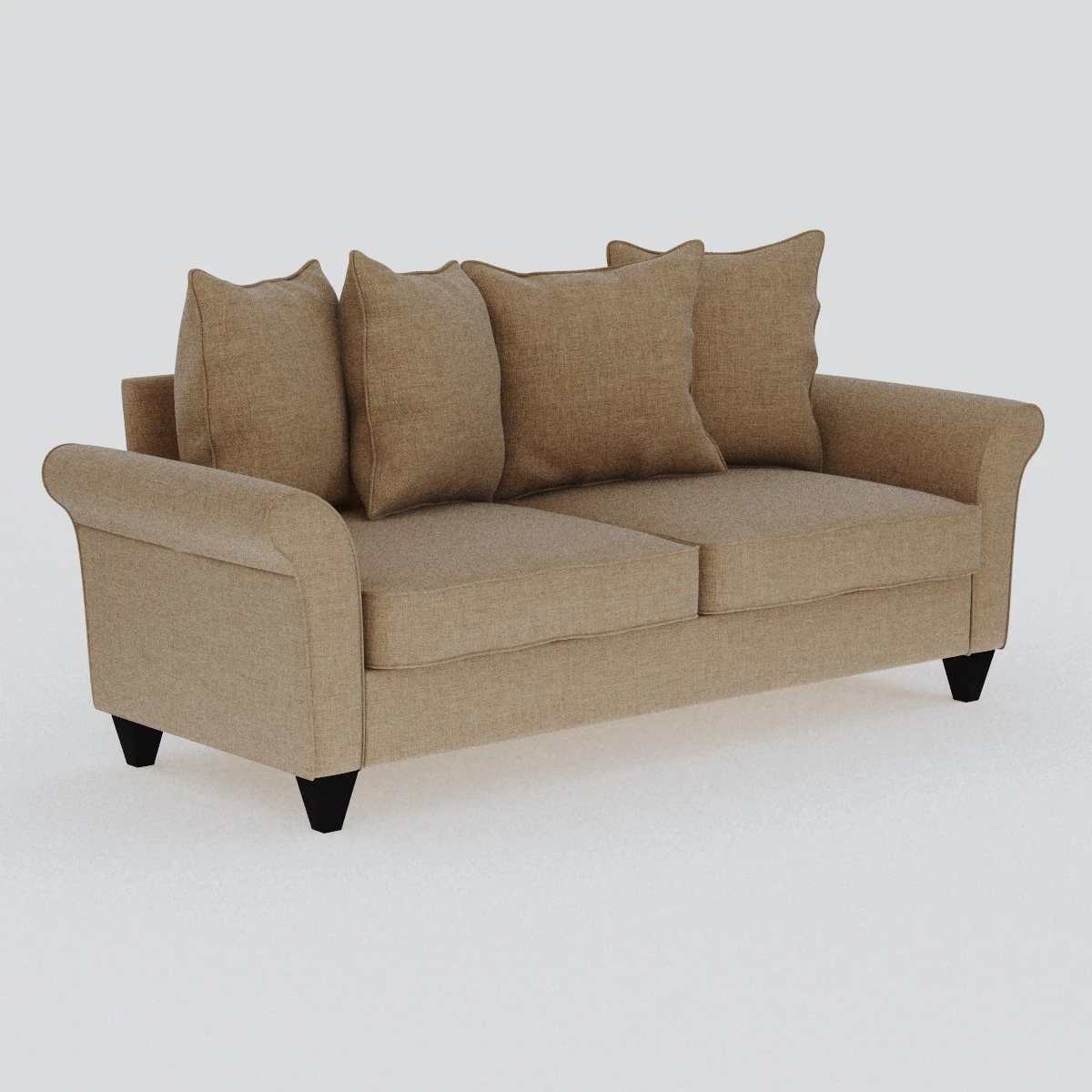 hayden beige polyester sofa 3D Model .c4d .max .obj .3ds .fbx .stl .blend 