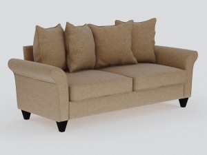 hayden beige polyester sofa 3D Model