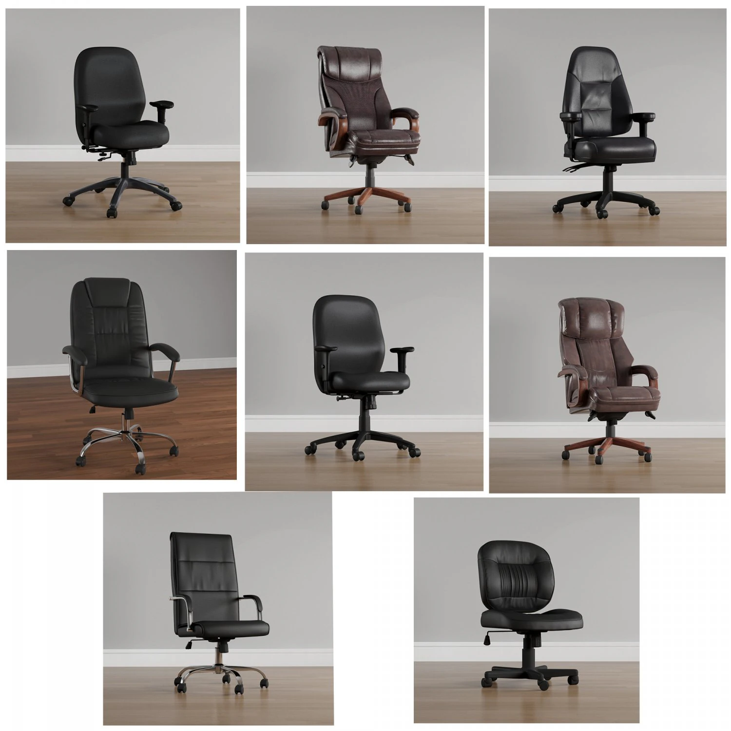 kit - office chairs executive design - by jd3dstudio obj ready 3D Model .c4d .max .obj .3ds .fbx .stl .blend