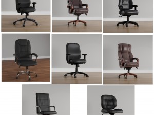kit - office chairs executive design - by jd3dstudio obj ready 3D Model