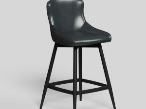 чорний поворотний барний стілець vr - ar - vray 34 render 3D Модель