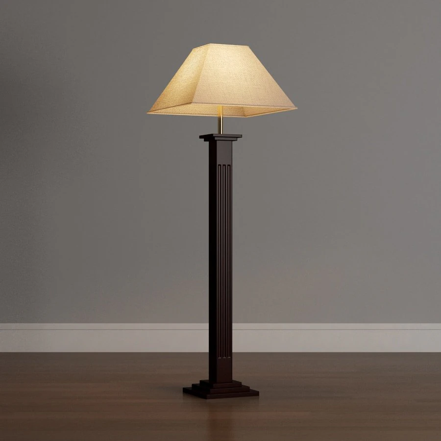 mahogany floor lamp 3D Model .c4d .max .obj .3ds .fbx .stl .blend