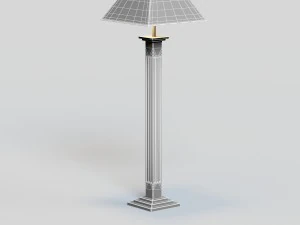 マホガニーフロアランプ 3Dモデル