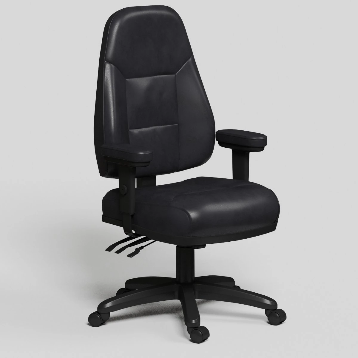 black office chair high def rev-02 3D Model .c4d .max .obj .3ds .fbx .stl .blend