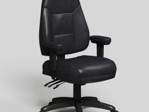 black office chair high def rev-02 3D मॉडल