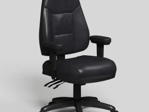 sedia da ufficio nera alta definizione rev-02 Modello 3D