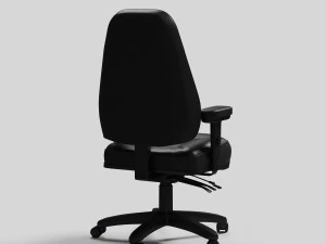 black office chair high def rev-02 3D Model