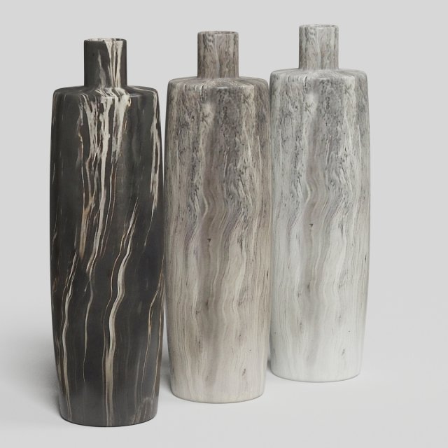 ceramic vase assorted 3 multi 3D Model .c4d .max .obj .3ds .fbx .stl .blend 