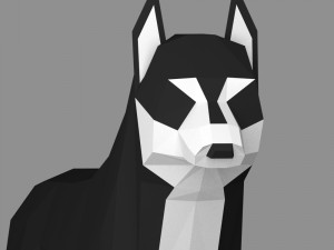 low poly siberian husky rigged 3Dモデル