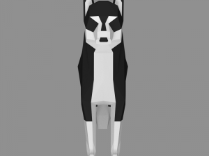 low poly siberian husky rigged 3D 모델