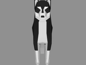 low poly siberian husky rigged 3D Model