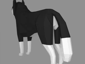 low poly siberian husky rigged 3D Model
