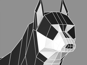 low poly siberian husky rigged 3D 모델