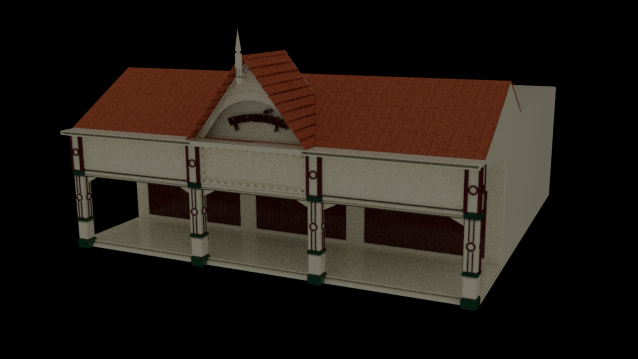 colonial house Modello 3D .c4d .max .obj .3ds .fbx .stl .blend 