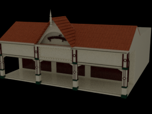 colonial house 3D 모델